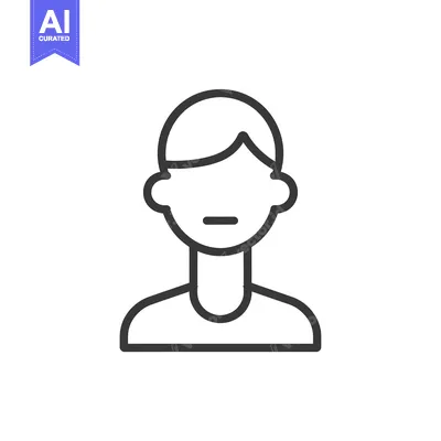 Aset desain premium: Line Art Illustration of a Person's Head and Shoulders