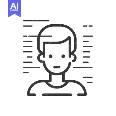 Aset premium populer: Line Art Illustration of a Person's Head and Shoulders with a Height C