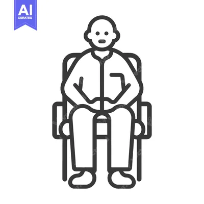 Aset premium populer: Line art illustration of a person sitting in a chair