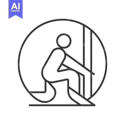 Aset premium populer: Line Art Illustration of a Person Sitting in a Circle with a Vertical
