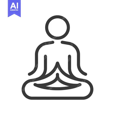 Aset premium populer: Line art illustration of a person sitting in a lotus position