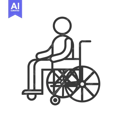 Popular premium asset: Line Art Illustration of a Person Sitting in a Wheelchair