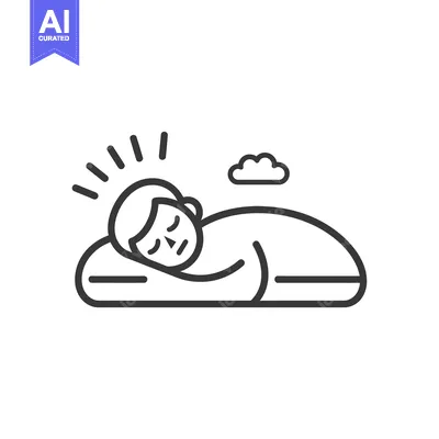 Aset premium populer: Line Art Illustration of a Person Sleeping in a Bed