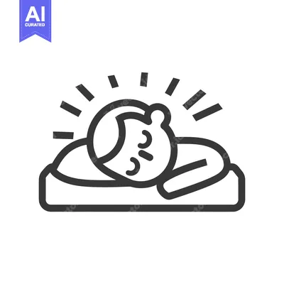 Aset premium populer: Line Art Illustration of a Person Sleeping on a Pillow
