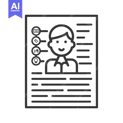 Aset premium populer: Line art illustration of a person's profile on a document