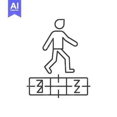 Popular premium asset: Line Art Illustration of a Person Stepping on a Pressure Plate