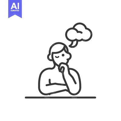 Popular premium asset: Line Art Illustration of a Person Thinking with a Thought Bubble