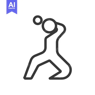 Aset premium populer: Line Art Illustration of a Person Throwing a Ball