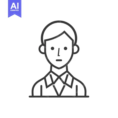 Aset premium populer: Line art illustration of a person wearing a collared shirt