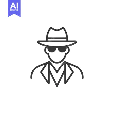 Aset premium populer: Line Art Illustration of a Person Wearing a Fedora and Sunglasses