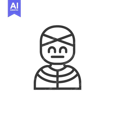 Aset desain premium: Line Art Illustration of a Person Wearing a Headscarf