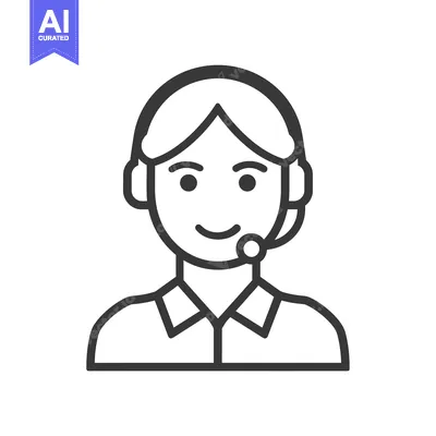 Popular premium asset: Line art illustration of a person wearing a headset