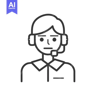 Aset premium populer: Line art illustration of a person wearing a headset