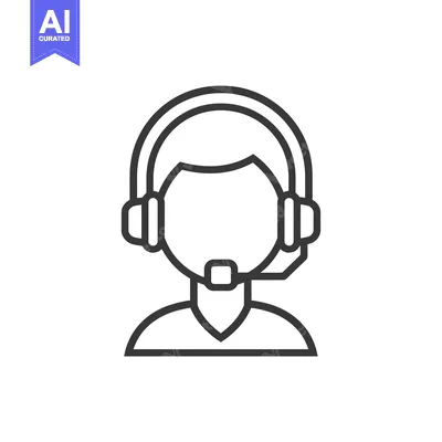 Aset premium populer: Line art illustration of a person wearing a headset