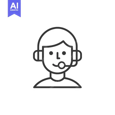 Popular premium asset: Line art illustration of a person wearing a headset with a microphone