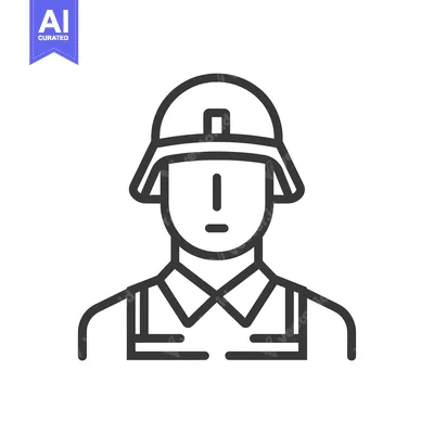 Aset premium populer: Line Art Illustration of a Person Wearing a Helmet and a Work Uniform