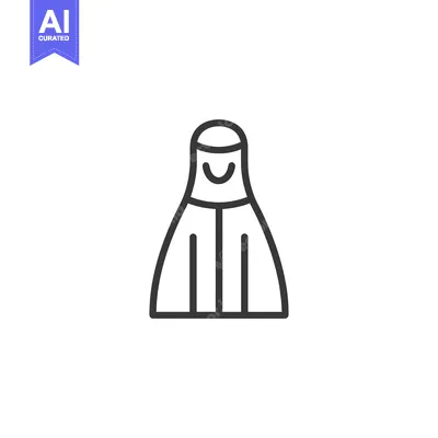 Premium design asset: Line Art Illustration of a Person Wearing a Long Robe