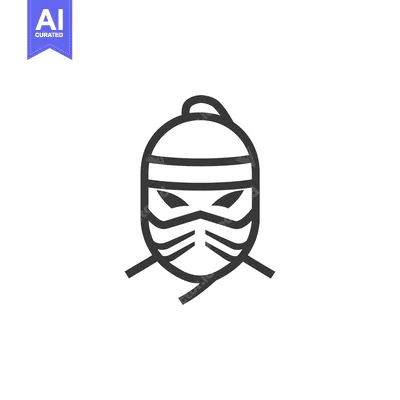 Aset premium populer: Line Art Illustration of a Person Wearing a Ninja Mask