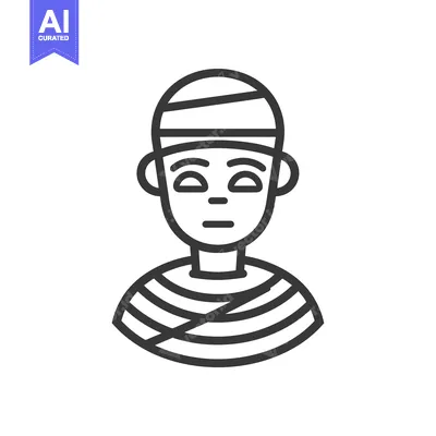 Popular premium asset: Line Art Illustration of a Person Wearing a Striped Shirt and a Bandag