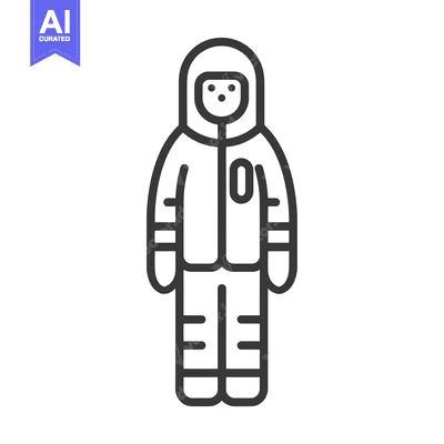 Aset premium populer: Line art illustration of a person wearing a winter jacket and pants