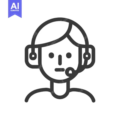 Aset desain premium: Line Art Illustration of a Person Wearing Headphones