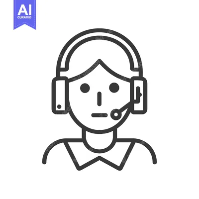 Aset premium populer: Line Art Illustration of a Person Wearing Headphones and a Microphone