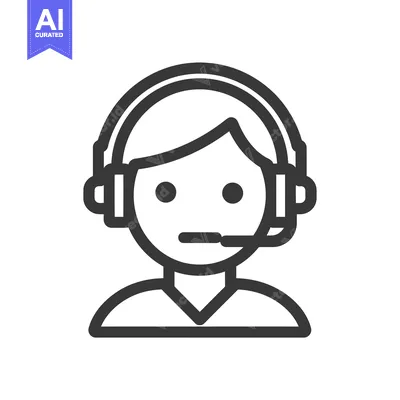 Aset premium populer: Line Art Illustration of a Person Wearing Headphones and a Microphone