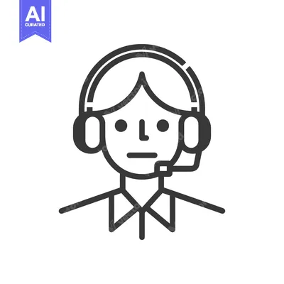 Aset premium populer: Line art illustration of a person wearing headphones and a microphone