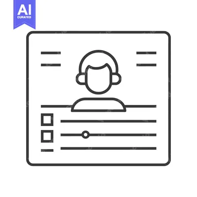 Aset desain premium: Line Art Illustration of a Person Wearing Headphones with a Menu Bar a