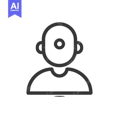 Aset desain premium: Line Art Illustration of a Person with a Circle in the Center of Their