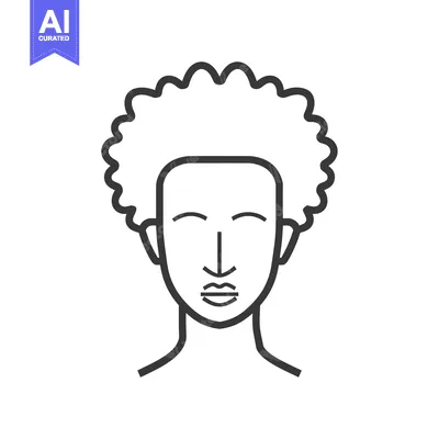 Aset premium populer: Line art illustration of a person with afro hair