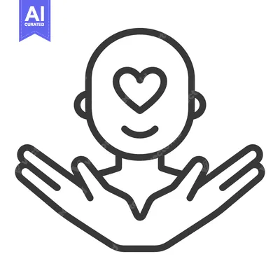 Popular premium asset: Line art illustration of a person with a heart in their eye and outstr