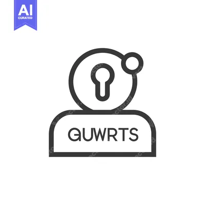 Popular premium asset: Line art illustration of a person with a keyhole in their head and "QU