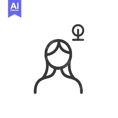 Premium design asset: Line Art Illustration of a Person with a Lightbulb Above Their Head