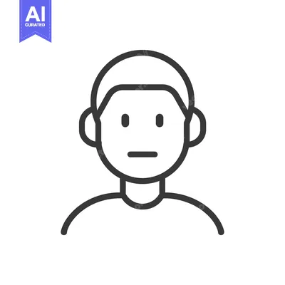 Aset premium populer: Line Art Illustration of a Person with a Neutral Facial Expression