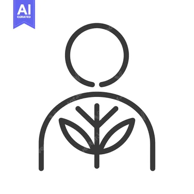 Popular premium asset: Line art illustration of a person with a plant growing from their ches