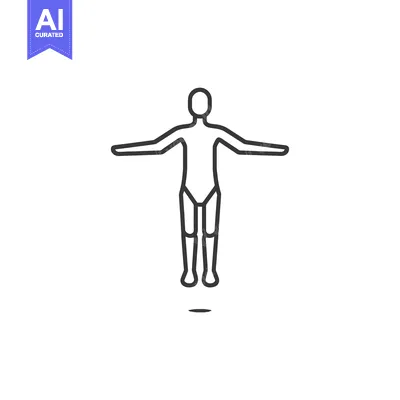 Aset premium populer: Line Art Illustration of a Person with Arms Outstretched
