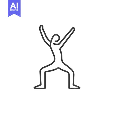 Aset premium populer: Line art illustration of a person with arms raised in the air