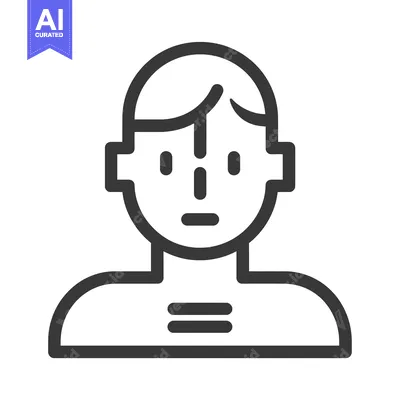 Aset desain premium: Line art illustration of a person with a scar on their chest