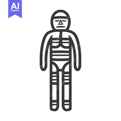 Aset desain premium: Line Art Illustration of a Person with a Striped Body