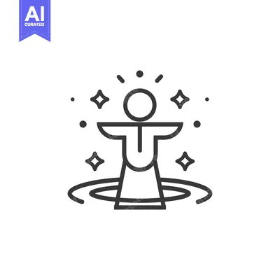 Aset premium populer: Line Art Illustration of a Person with Glowing Stars Surrounding Them