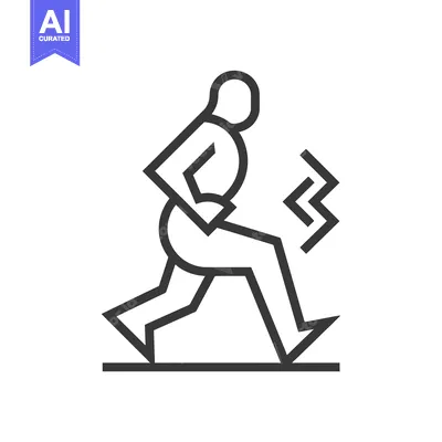 Popular premium asset: Line Art Illustration of a Person with Leg Pain