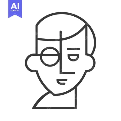 Aset premium populer: Line Art Illustration of a Person with One Eye Covered