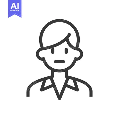 Popular premium asset: Line Art Illustration of a Person with Short Hair and a Collared Shirt