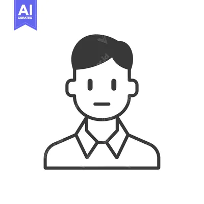 Aset premium populer: Line Art Illustration of a Person with Short Hair Wearing a Collared S