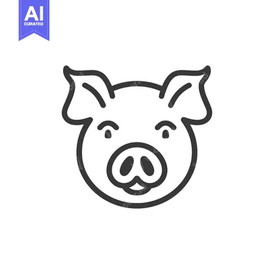 Aset premium populer: Line Art Illustration of a Pig's Face