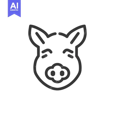 Aset premium populer: Line Art Illustration of a Pig's Face