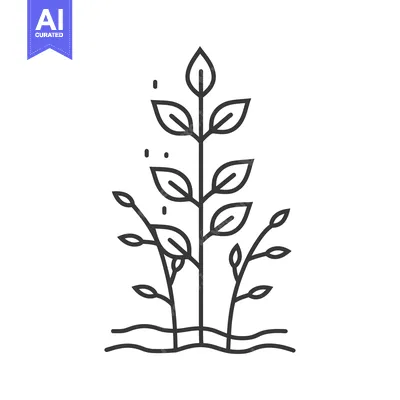 Popular premium asset: Line Art Illustration of a Plant Growing from the Ground