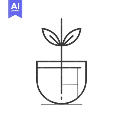 Popular premium asset: Line Art Illustration of a Plant Growing in a Pot