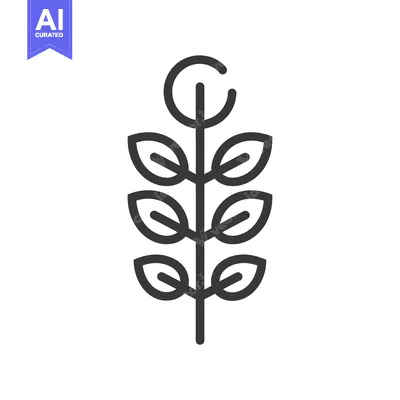 Aset premium populer: Line Art Illustration of a Plant with Five Leaves